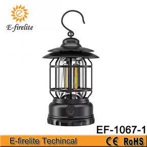 EF-1067-1 Retro Outdoor Waterproof Emergency Rechargeable Portable Tent Lamp Hanging Lantern Camping Light